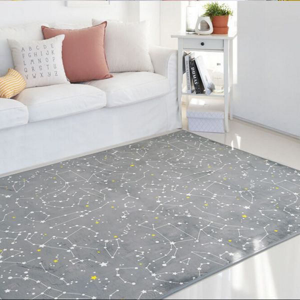

night sky constellation star printed sml size grey black carpet for living room sofa table bedside bedroom rug