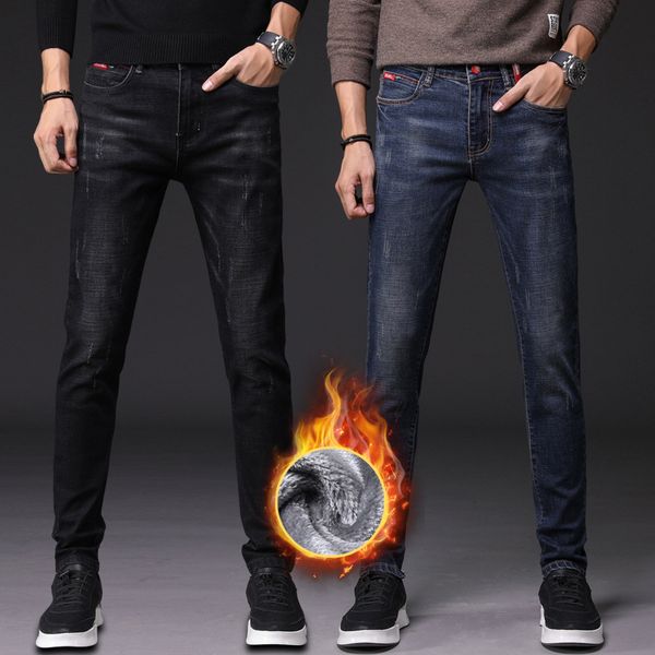 

men's jeans winter streetwear classic male for men casual trousers pants mens skinny denim slim designer straight, Blue