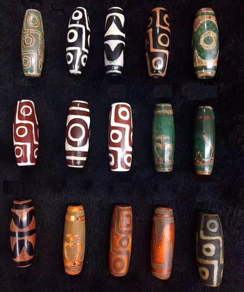 

wholesale 14x40mm agate dzi beads bodhi necklace bracelet with bead loose beads accessories, Black