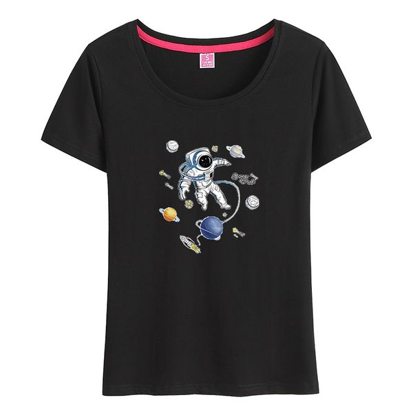 

summer sweet t-shirt women fresh korean version short-sleeved t cotton round neck slim women's t-shirt big size tee, White