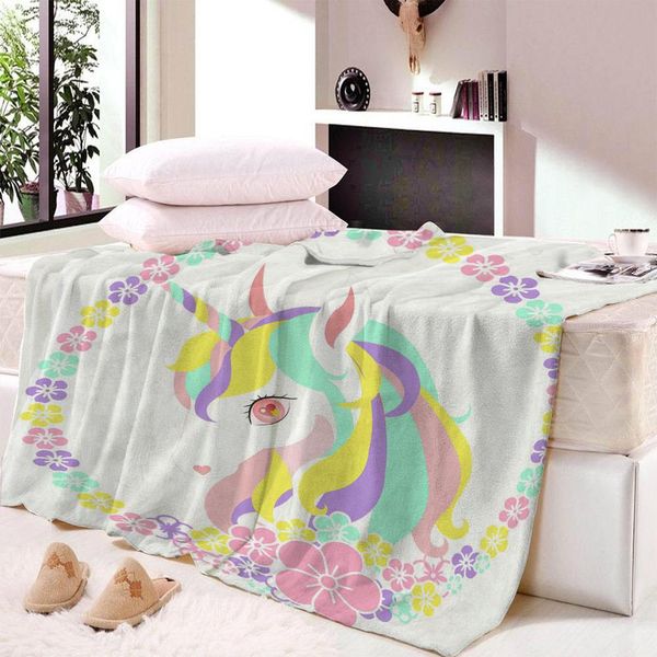 

cartoon unicorn thin floralblanket for bed super soft throw blanket art beach towel throw travel bedspread cartoon beds