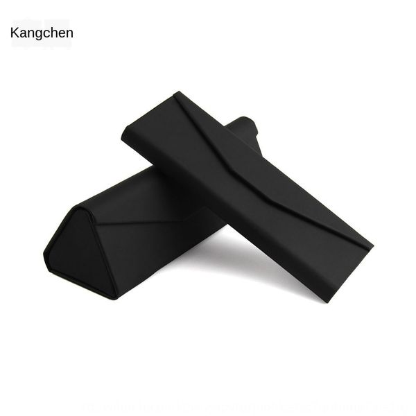 

triangle folding case glasses case high-grade leather sun glasses box flocking imitation wood grain box