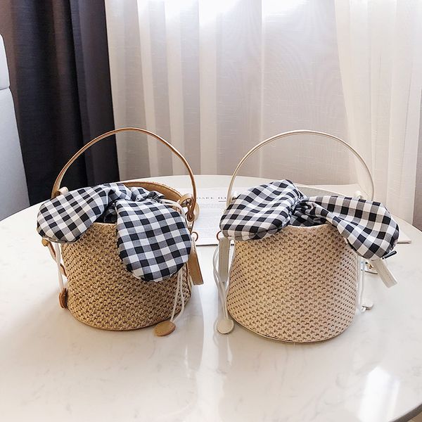 

2020 spring lady straw bucket bags b0062