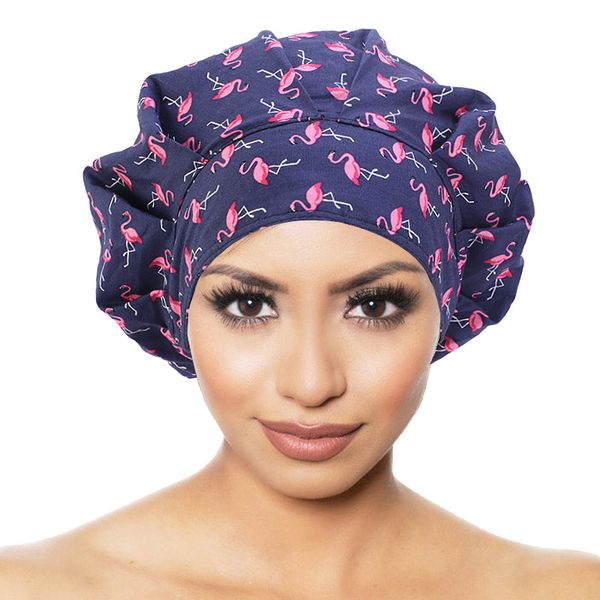 Moda Pamuk Bandaj Ayarlanabilir Baskı Hemşire Bouffant Şapka Ayarlanabilir Hat Merkez Kapağı Unisex Scrub Cap Gorro Enfermera Quirofano