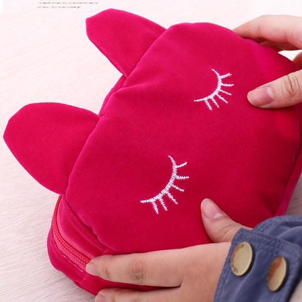 

женщины несессер макияж сумка cute cat cosmetic bag путешествия портативный красоты мешок фланели туалетных наборы женщины storge сумки ## 3