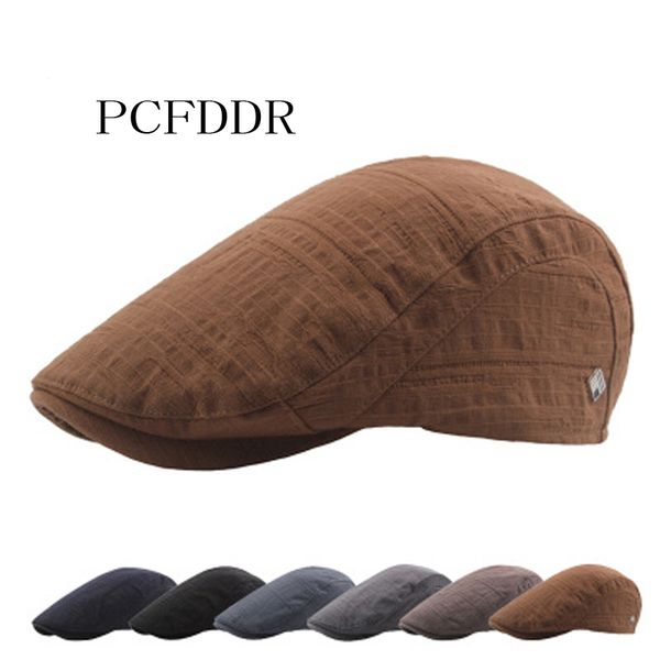 

pcfddr autumn pure-color pleated striped cotton-polyester headgear young british wind duck tongue cap, Blue;gray