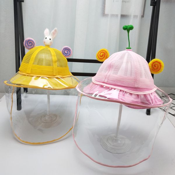 

new anti-fog windproof hat anti-saliva face cover cap kids boys girls anti-spitting infection protective eye fisherman kids hat, Yellow