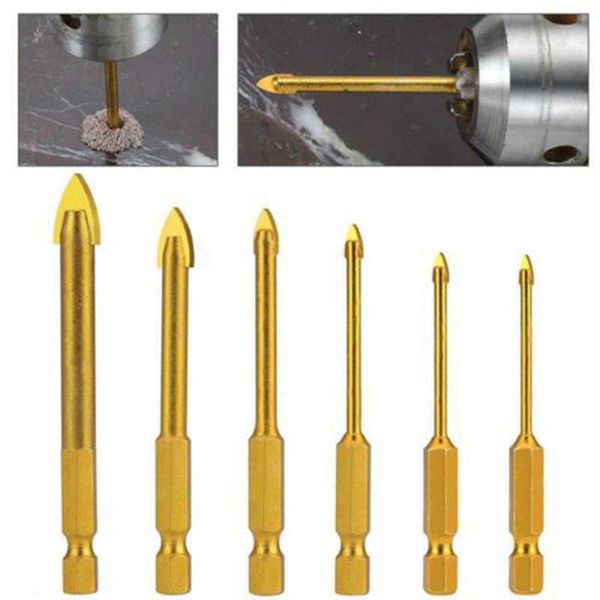 

6pcs стекла дрель биты set плитка керамическая буровое набор 3/4/5/6/8/10 мм отверстие открывалка буровое долото инструменты перфоратора дер
