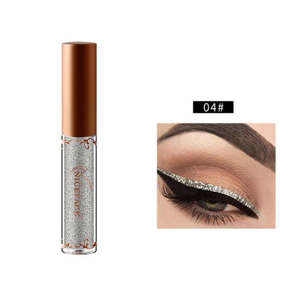 

niceface shimmer shiny liquid eyeliner white color waterproof long lasting metallic diamond eye liner makeup cosmetics tslm2