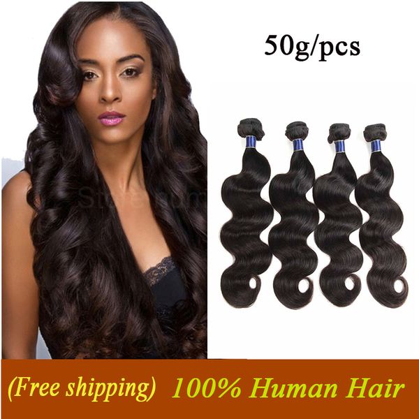 

бразильский virgin объемная волна человеческих волос 5/6 связки необработанные бразильский объемная волна человеческих волос плетение волос, Black