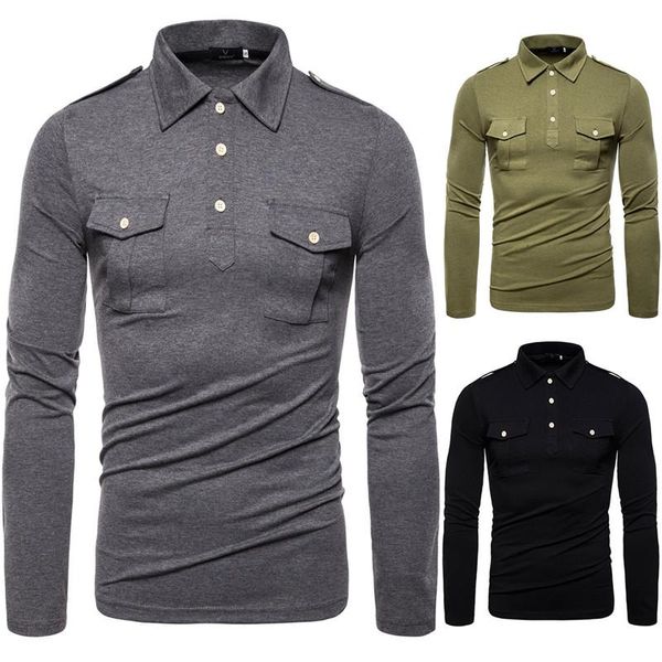 

designer fashion sleeve simple solid arrival clothing neck mens polo casual shirt polo long lapel new color mens ebvtl