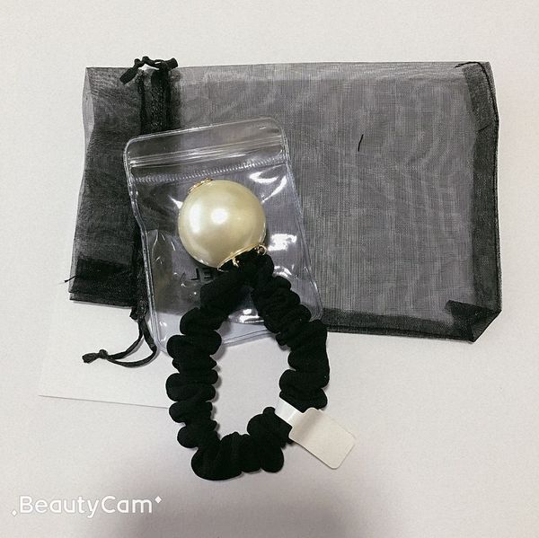 

classic fashion c hair rope back with stamps,handmade big pearl hair ring head rope hair ball head rubber band headdress vip gift