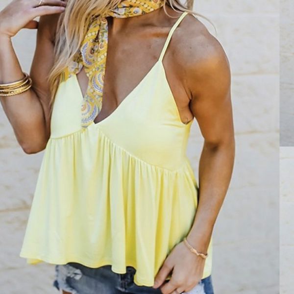 

женщины лето boho отдыха повседневная sexy жилет без рукавов сыпучие бретели v-образным вырезом топы футболки, White