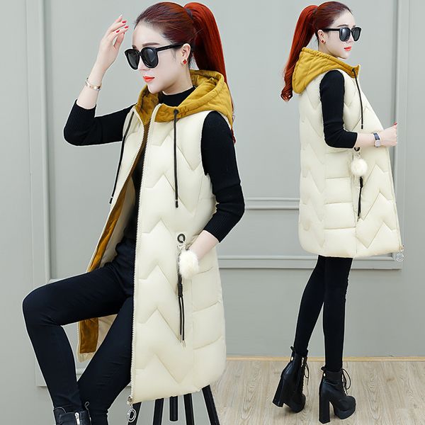

women's korean style solid sleeveless winter keep warm winter vest coat women zippers slim thick fashion vest, Black;white