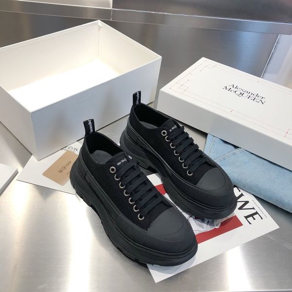 

fashion platform men and women shoes wild vintage luxury high-canvas shoes women's white shoes casual sports shoe, Black