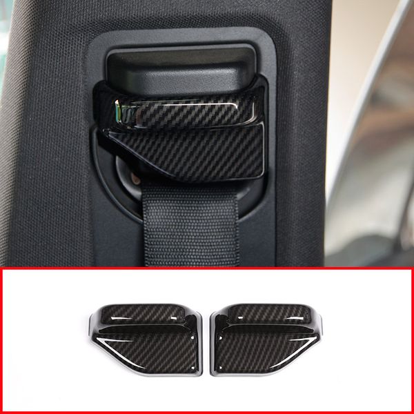 

2pcs carbon fiber abs chrome safety belt cover trim for b cla gla class w117 c117 w246