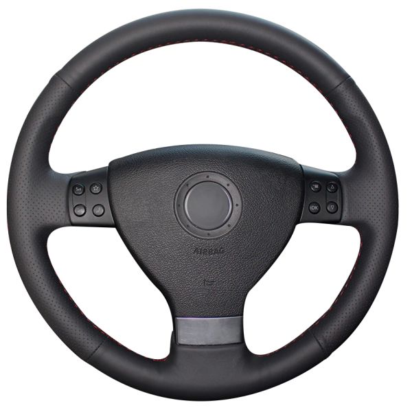 

black synthetic leather car steering wheel cover for volkswagen golf 5 mk5 vw passat b6 jetta 5 mk5 tiguan 2007-2011