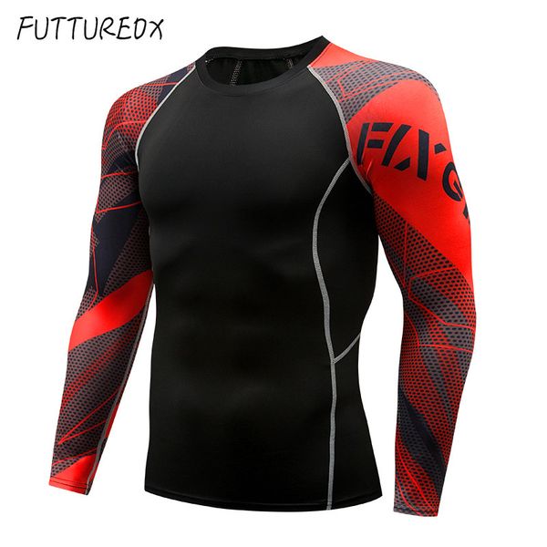 

man running training compression shirt cycling grassroots gym sports fitness jogging clothing camiseta rashguard, Black;red