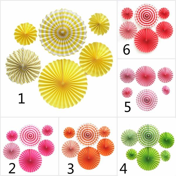 

6pcs paper fan decoration birthday arrangement wedding celebration festival party supply set wedding celebration lover decor