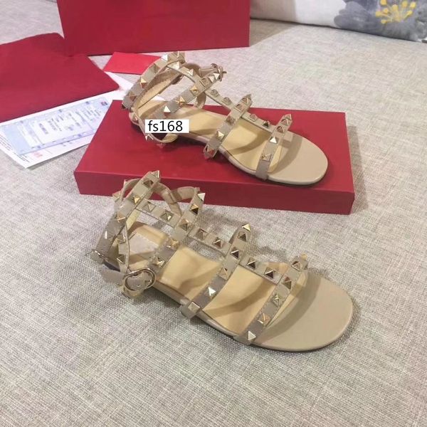 

wholesale design popular women's flat rivet espadrilles shoes leather flat slippers women sandalssize 36, Black