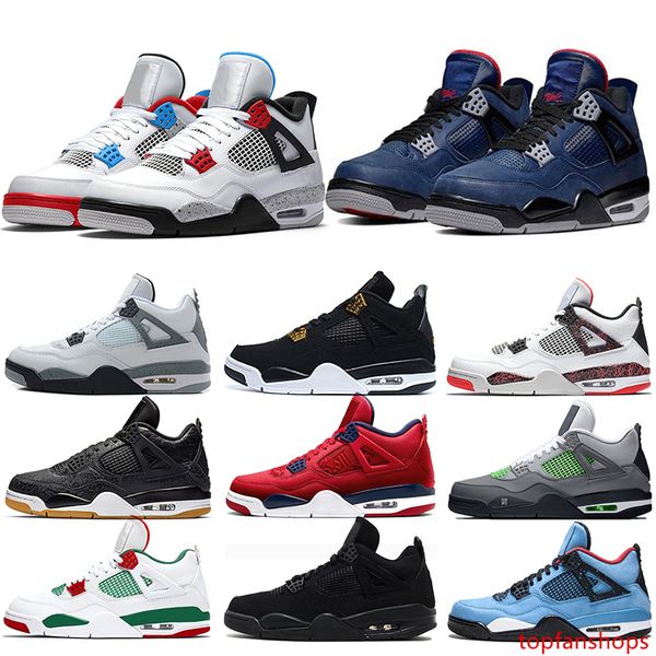 

4 new bred 4s mens basketball shoes what the cool grey white cement royalty men designer sports sneakers size 40-47