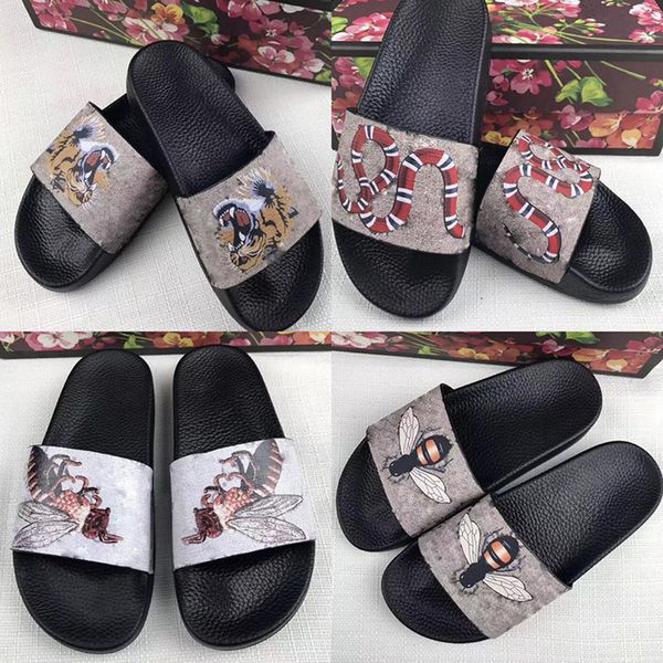 

Роскошные дизайнерские шлепанцы мужские женские модные летние горки с тигровым волком животные цветы цветы геометрические звезды узоры тапочки сандалии