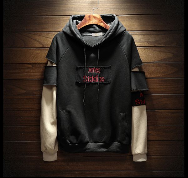 

new fashion hoodies men sport sweatshirt 4 color cotton blend thick designer hoodie pullover long sleeve streetwear brand hoodies, Black