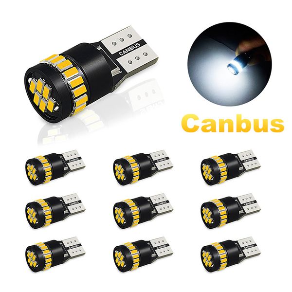 

10x canbus 194 led light bulb 6000k white w5w t10 wedge 3014 smd led bulbs car dome map door courtesy license plate lights