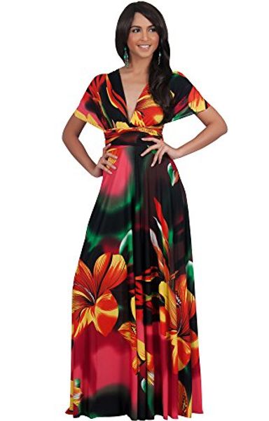

koh koh womens long one shoulder convertible wrap infinity floral maxi dress, Black;gray
