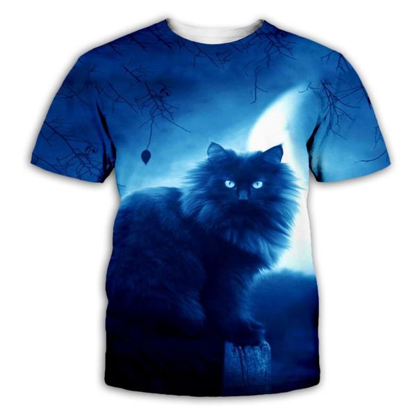 

2020 fashion men s luxury mens designer t shirts t shirt tshirt 3d cat printed short sleeve t-shirt mens clothes clothing tee shirt, White;black
