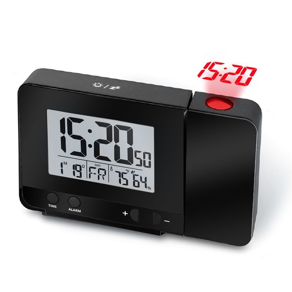 

led projection weather digital backlight alarm clock