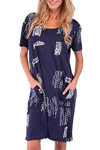 

ingear beach summer shift dress short cotton tee dress cover up, Black;gray