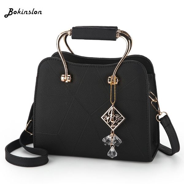 

bokinslon fashion bag ladies handbag casual small pu leather female shoulder bag messenger womens