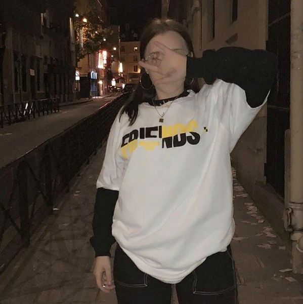 

19ss big v testing asap rocky shirt paris pop guerrilla friends limited short-sleeved fashion street ay men women couple t-shirt hfsstx119, White;black