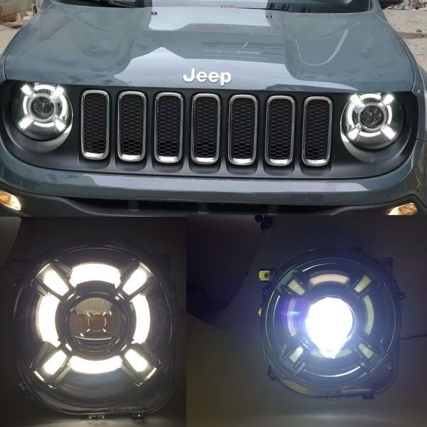 

2pcs car accessories led headlights with drl 55w front bumper led bi-xenon hid headlamps for renegade 2015 2016 2017