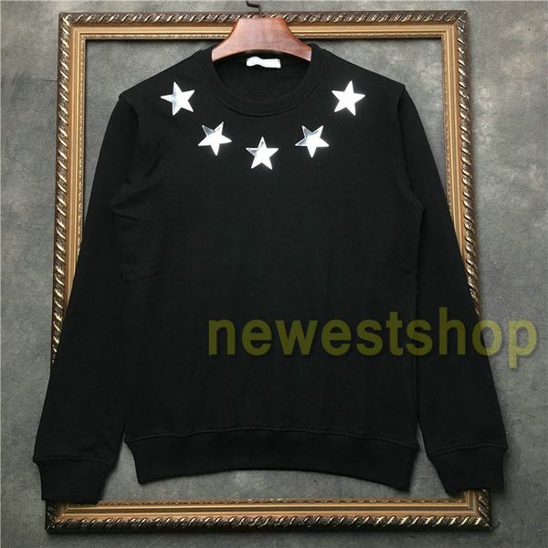 

2020 новая мода осень моды одежды mens sequined шарик пентаграмма толстовки высокого качества прыгуна мужчин спорт дизайнерские толстовки то, Black