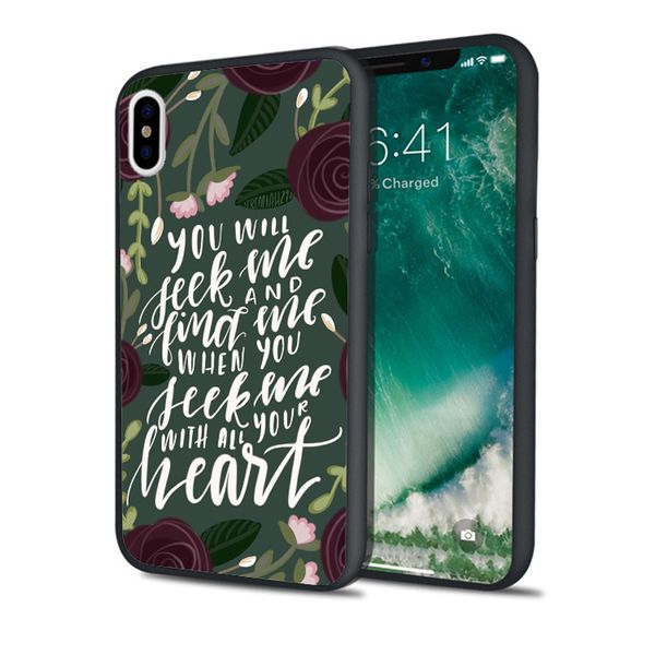 

capa bible verse roses phone case for iphone 11 pro xs max xr 8 7 6s plus 5s se 5 case soft silicone cover.