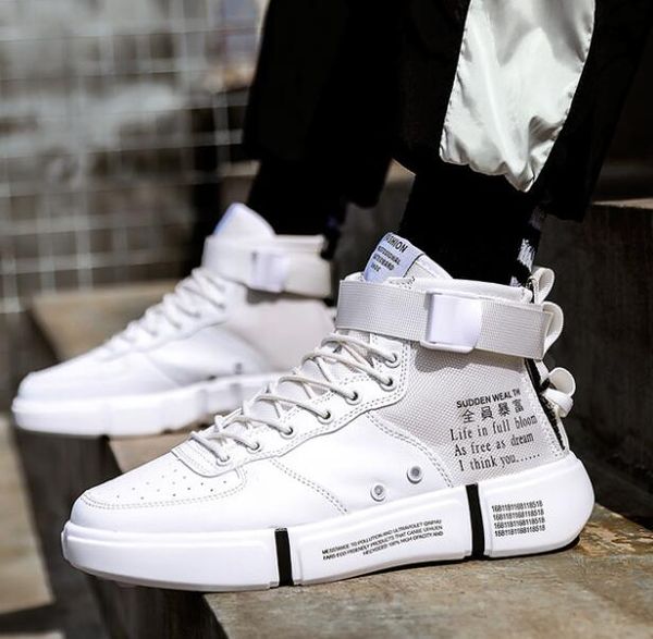 

elgeer new designer high-men's shoes large size fashion casual sneakers men's shoes canvas zapatos de hombre, Black