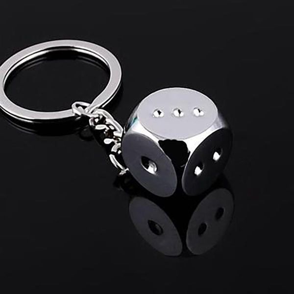 

dice keychain pendant creative personality ring silver keychain tools creative customize gifts