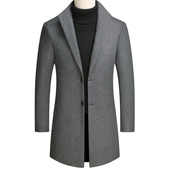 

young men's wool coat long wool coat men's grey wine red men mens coats mens overcoat long, Black