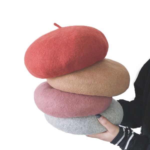 

wool beret female winter hats for women flat cap knit cashmere hats lady girl berets hat female bone tocas painter hat, Blue;gray
