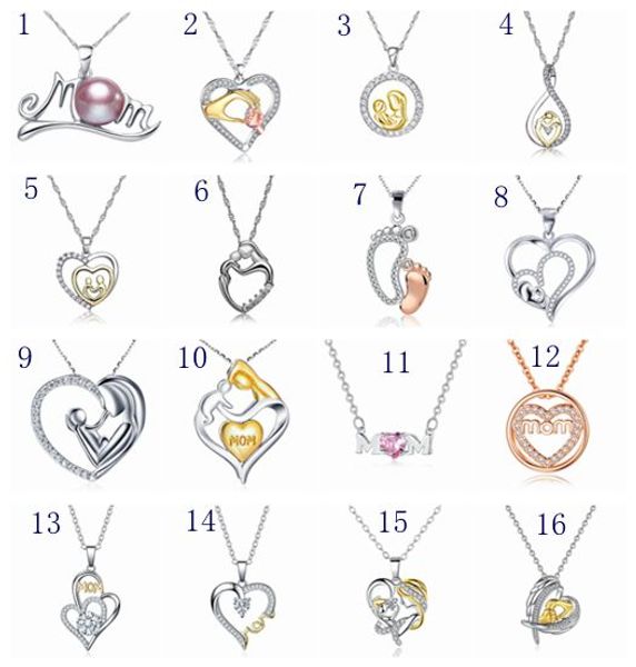

wholesale personalized mother's love pendant necklace female jewelry special for mother's day heart necklace gift ing, Silver