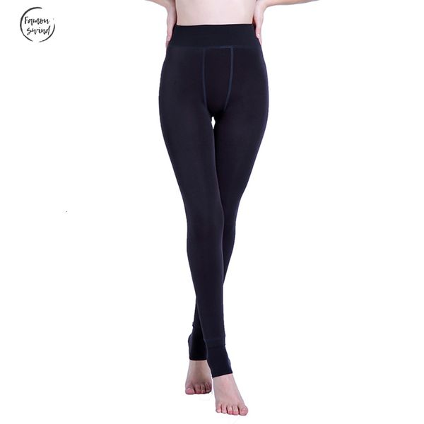 

зима осень леггинсы мода встроенный взрыв модель плюс толстый бархат теплый плавно перевернутый кашемира теплые повседневные брюки, Black