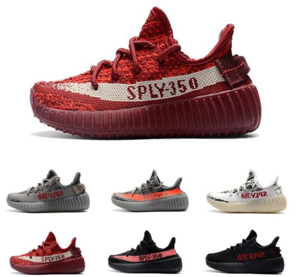 

classic kids shoes kanye west zebra bred beluga 2.0 running shoes sneakers for boys girls kids with box, Black
