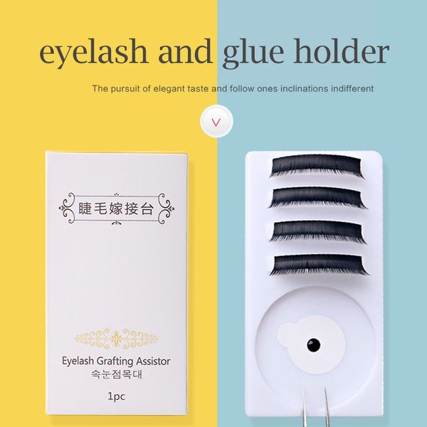 

2 in 1 eyelash holder and glue holder acrylic lash pallet eyelash extensions lashes tile palette eyelashes extensions tool