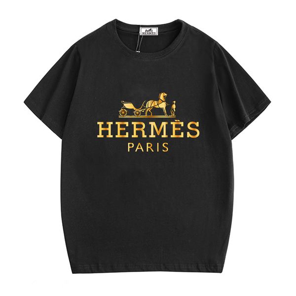 

оптовая 19ss марка h. s-5xl золото bighermes 9 цвет мужчины женщины футболки дизайнеры с коротким рукавом летняя одежда париж уличная роскош, White