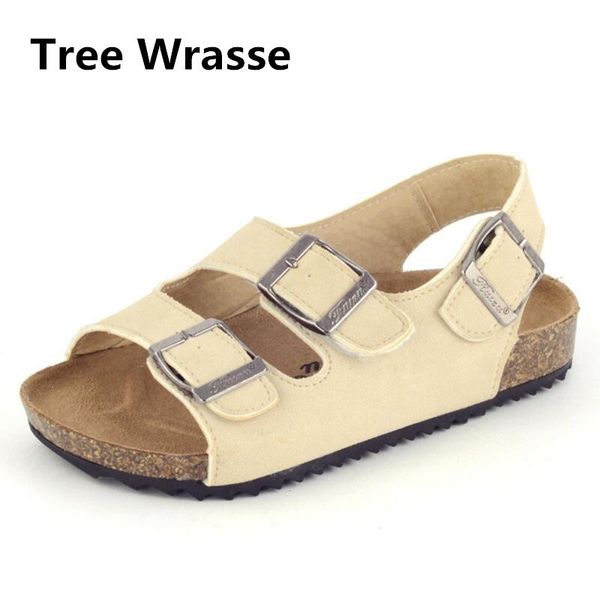 

summer children cork sandals boys girls sandals for baby toddler buckle leather shoes casual beach shoes sneakers tree wrasse y190525, Black;red