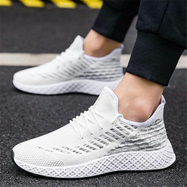 

2019 summer men casual work shoes mesh comfortable comfortable non-slip flat sneakers male walking shoes support dropshipping, Black