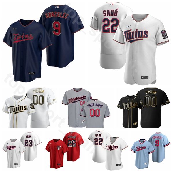 

baseball 20 eddie rosario jersey 9 jacob pearson 30 lamonte wade jr 76 alex kirilloff 50 brent rooker mitch garver men women kids, Blue;black