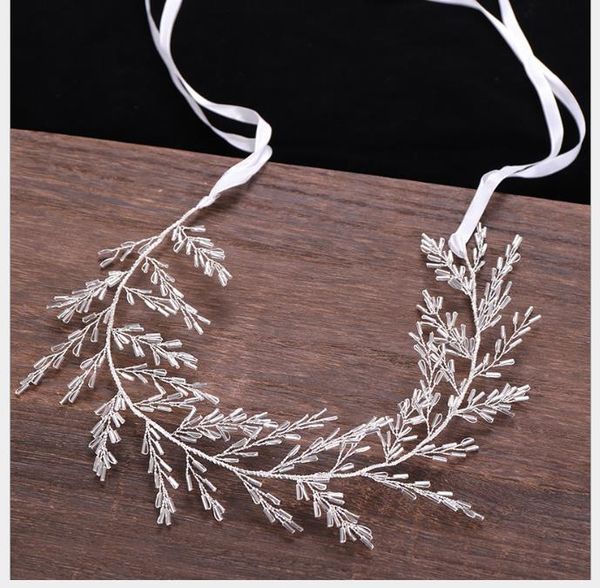 

new crystal hand-woven hair belt bride's wedding garment, Slivery;golden